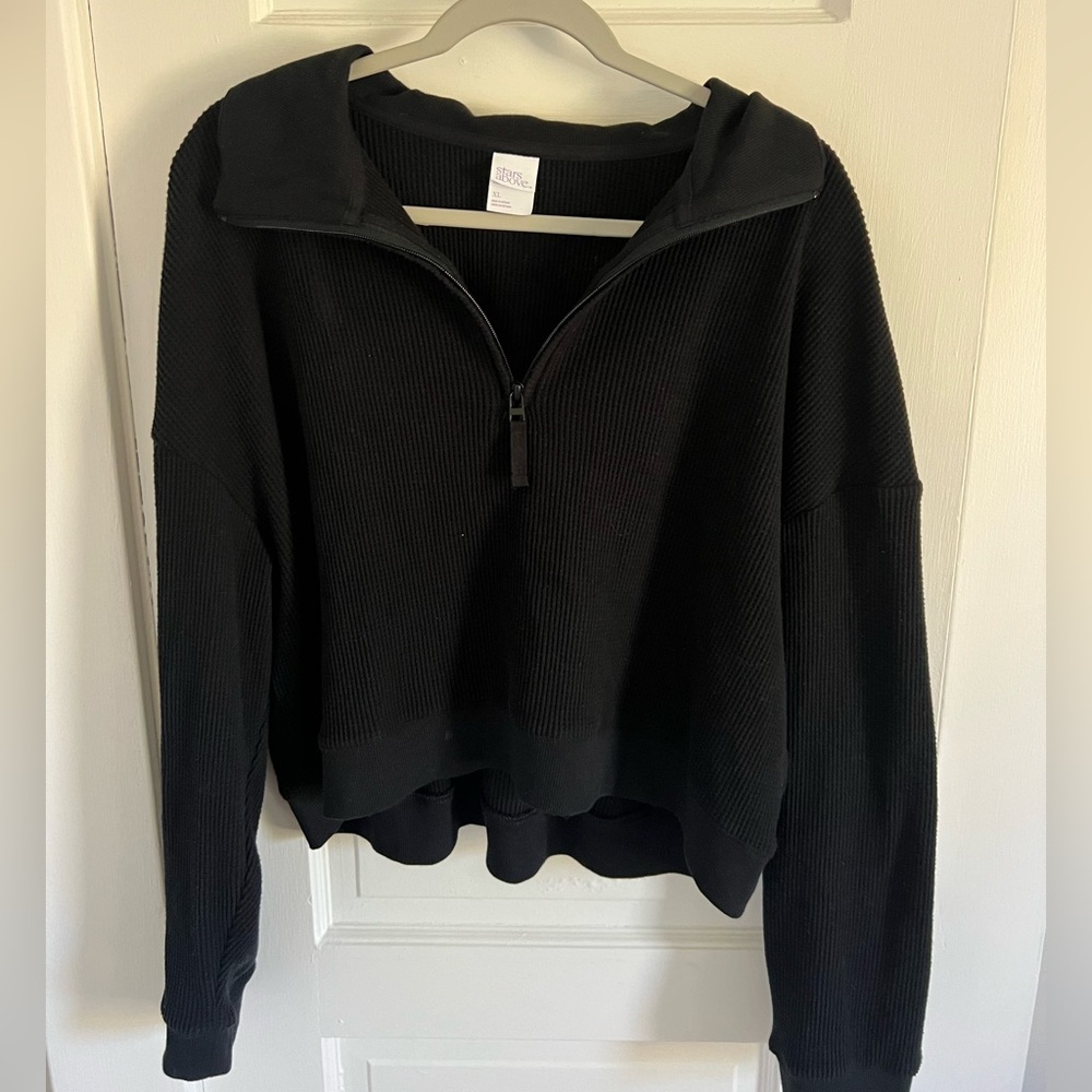 Stars Above Black Zip-Up Hoodie
